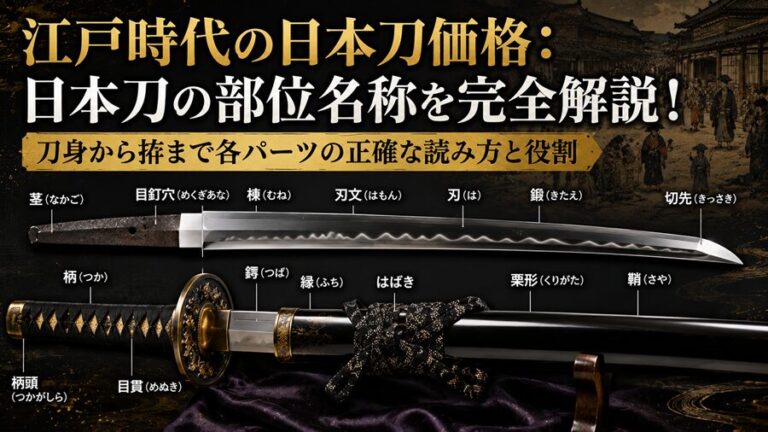 日本刀の部位名称を完全解説！刀身から拵まで各パーツの正確な読み方と役割