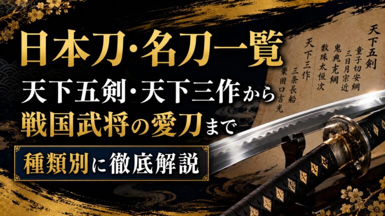 日本刀・名刀一覧｜天下五剣・天下三作から戦国武将の愛刀まで種類別に徹底解説