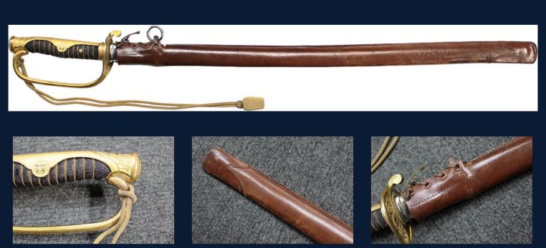 陸軍尉官旧型軍刀 両手握り（刀身切断）