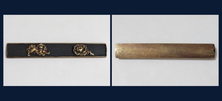 牡丹獅子図小柄 無銘（京金具師）