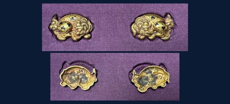 獅子図目貫 無銘（加賀金工）