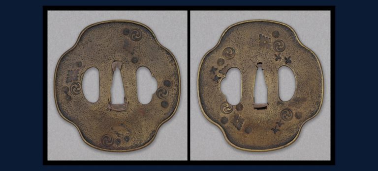 紋散らし図鐔 無銘（古金工）