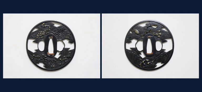 菱透鉢木柳樹風葉図（城南宮）鐔 無銘（京正阿弥）