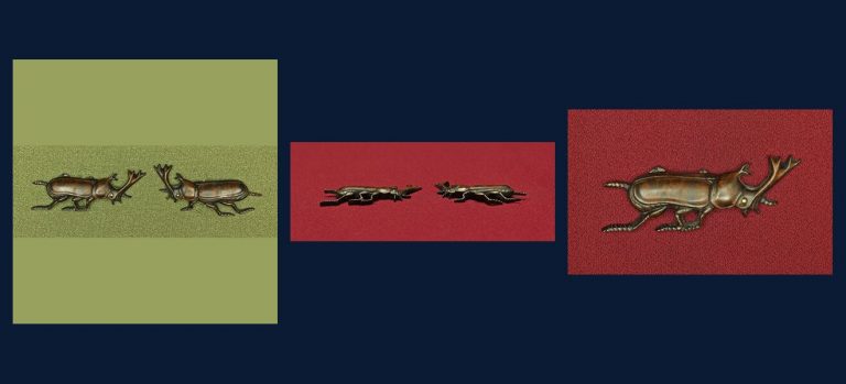 かぶとむし図目貫 無銘