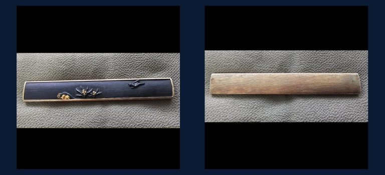 万年青時鳥図小柄 京金工