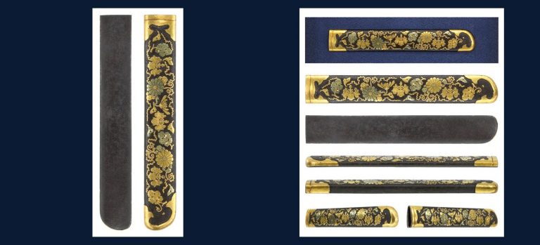菊桐唐草図小柄 無銘 肥後