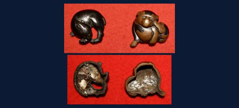 狗児図目貫 無銘