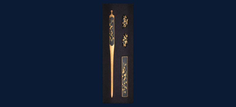 秋野図三所物 真乗作・光晃（花押）